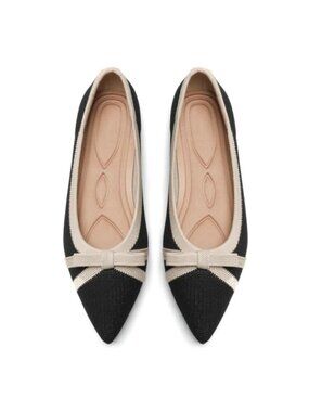 Women's Pointed Toe Knit Ballet Flats Slip On Comfortable Shoes for Office Work